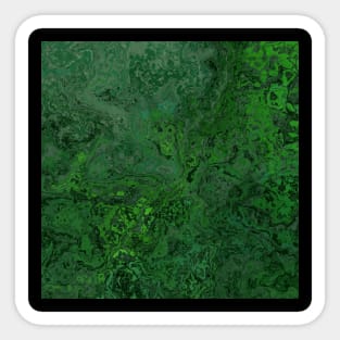 Green Marble Fluid Pour Sticker